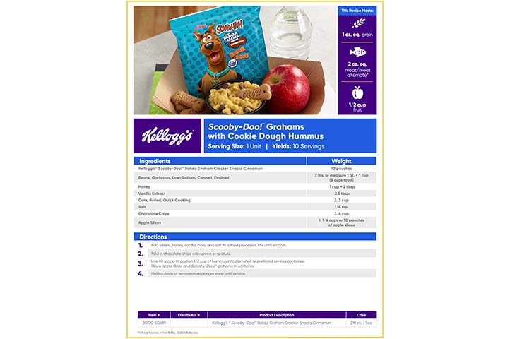 Scooby Grahams with Cookie Dough Hummus Recipe Sheet