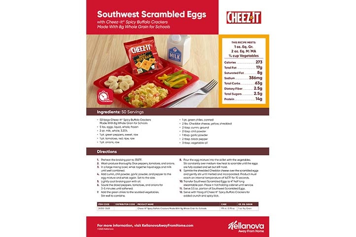 Southwest Scrambled Eggs with Cheez-It® Spicy Buffalo Recipe