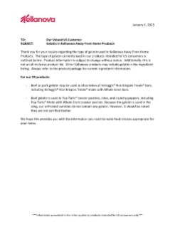 Kellanova Gelatin Letter