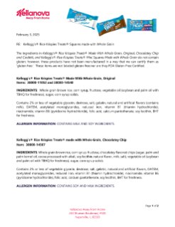 Whole Grain Rice Krispies Treats® Gluten Free Letter
