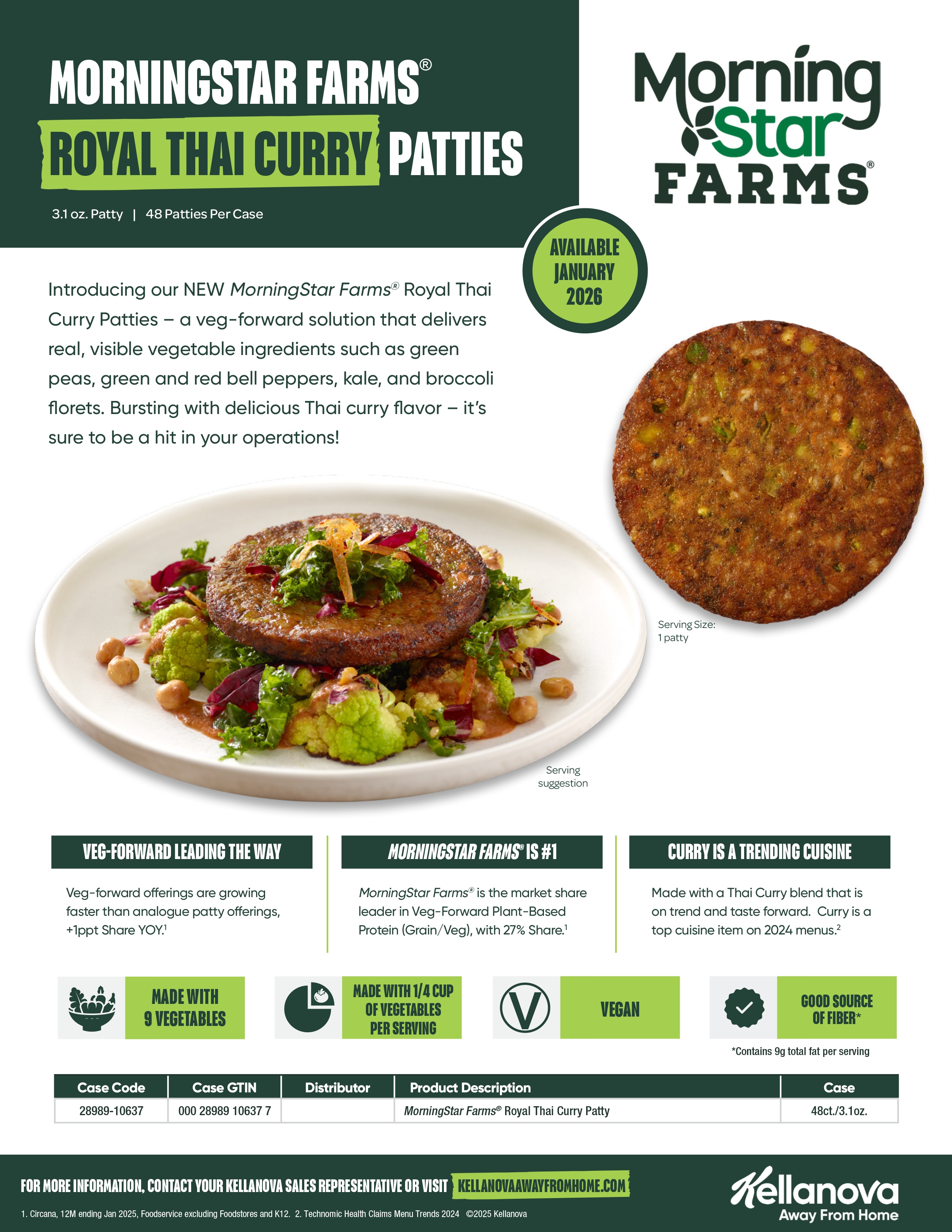 MorningStar Farms® Royal Thai Curry Patty Sell Sheet Image