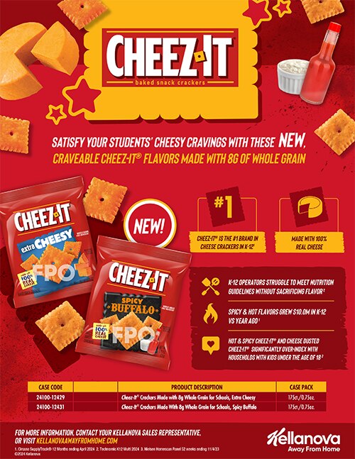 Cheez-It® Whole Grain Spicy Buffalo and Extra Cheesy Sell Sheet  Image