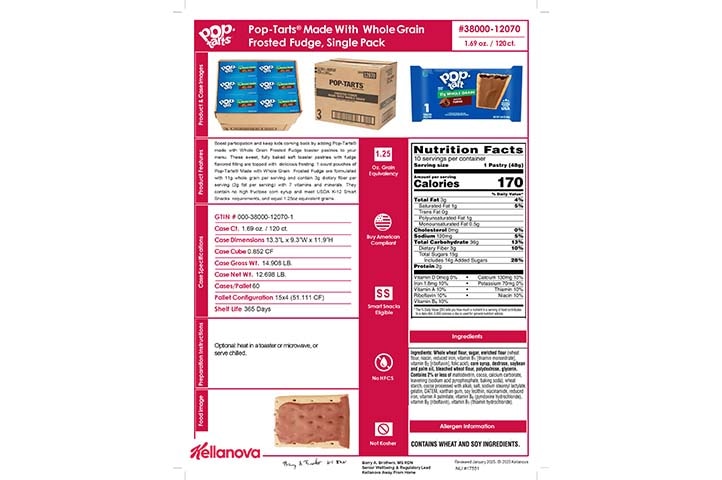 38000 12070 Pop-Tarts Made with 11g WG Frosted Fudge 1ct K-12 Spec Image