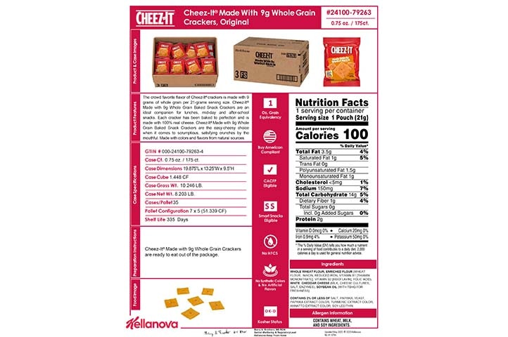 24100 79263 Cheez It Made with 9g Whole Grain for Schools K-12 Spec Image
