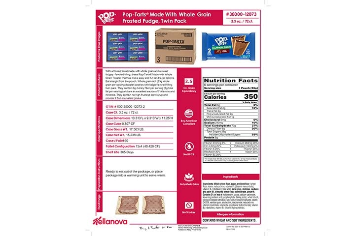 38000 12073 Pop-Tarts Made with 23g WG Frosted Fudge K-12 Spec Image