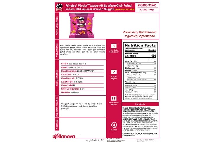 38000 33245 Pringles Mingles BBQ Sauce and Chicken Nuggets K-12 Spec - Available July 2026