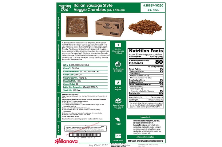 28989 10230 MSF Italian Sausage Style Crumbles NLI 17646 - Combined Bid Spec Image
