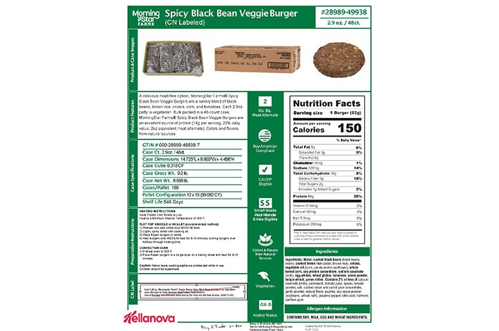 28989 49938 MSF Spicy Black Bean Burger NLI 18220 - Combined Bid Spec Image