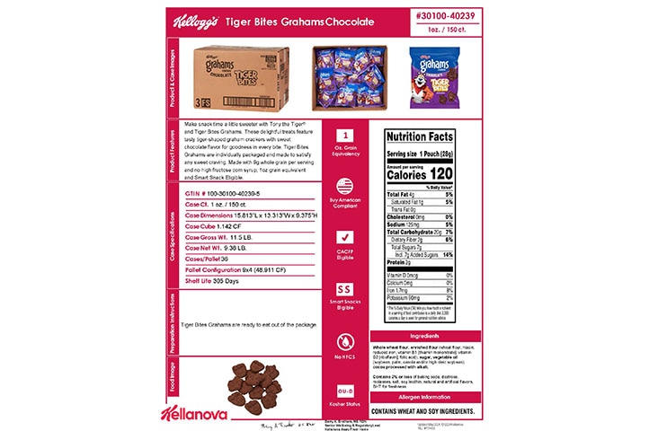 30100 40239 Kellogg's Graham Tiger Bites Chocolate NLI 17462 - Combined Bid Spec Image