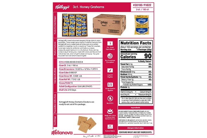 30100 91822 Kellogg's Honey Grahams 3ct NLI 17894 - Combined Bid Spec Image