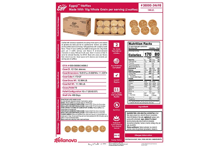 38000 24698 Eggo Eggoji Waffle Made with 16g Whole Grain NLI 18262 - Combined Bid Spec Image